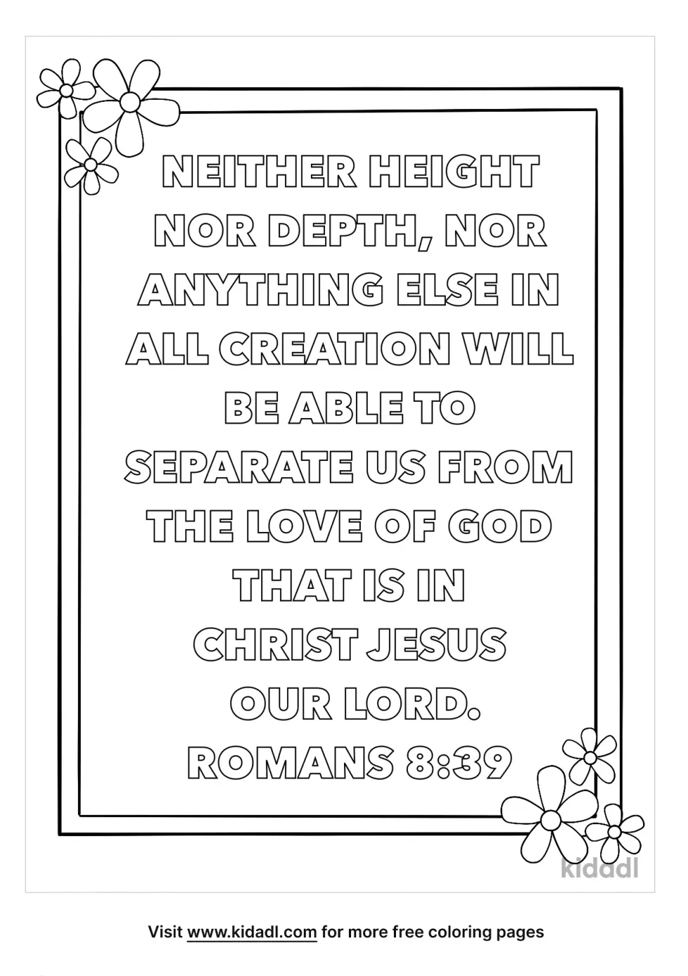 Romans 8:39 Coloring Page