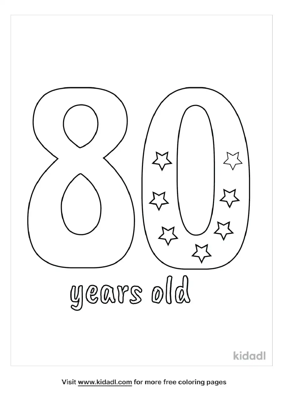 80 Years Old Coloring Page