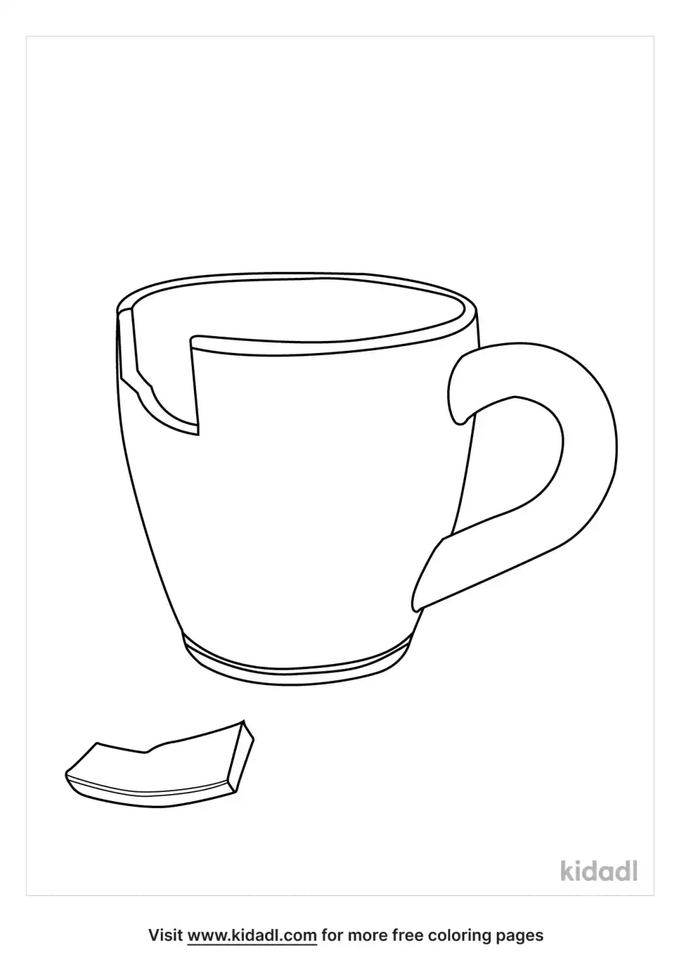 Cracked Teacup Coloring Page