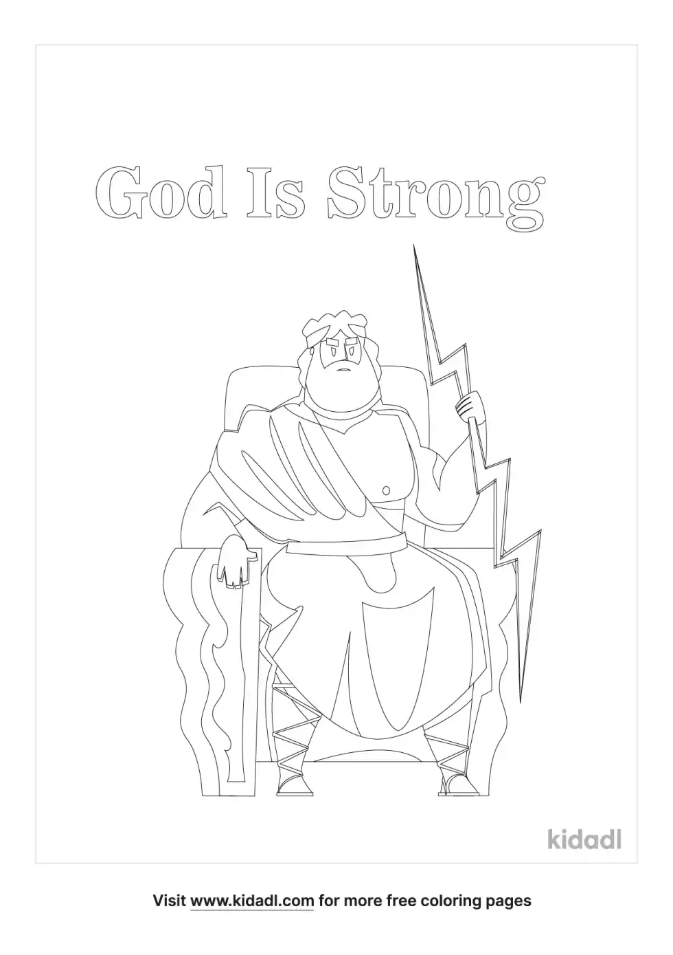 God Is Strong Coloring Page