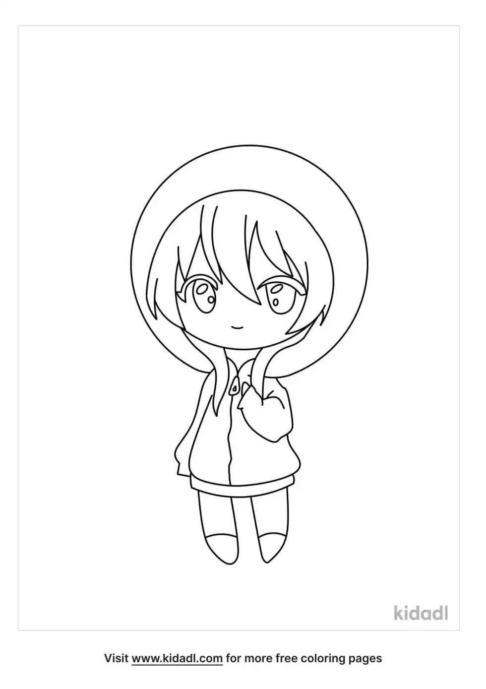 Anime Girl Chibi Coloring Page