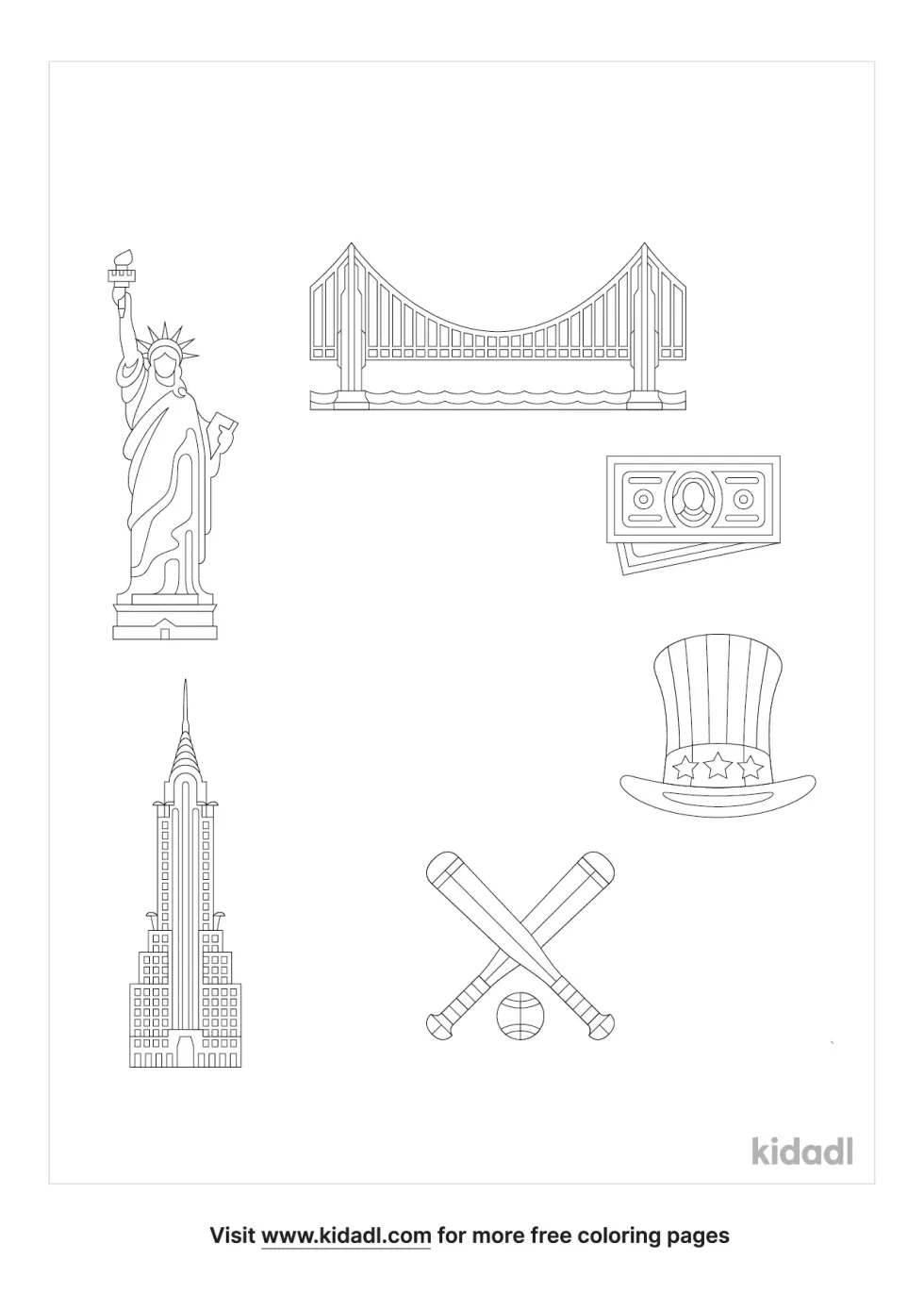 New York Doodle Coloring Page