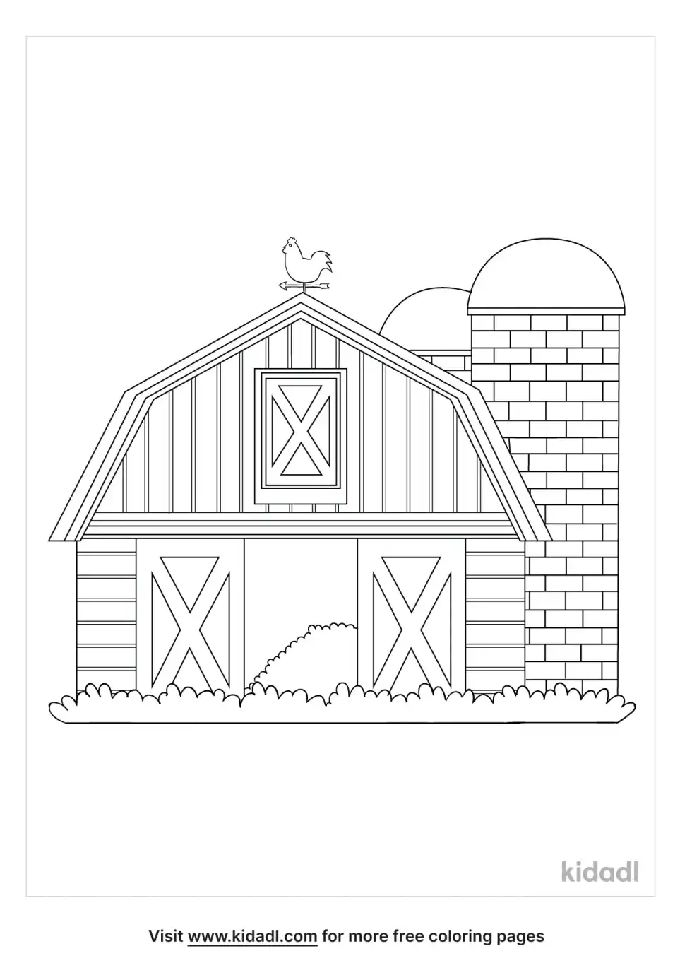 Farm Cottage Coloring Page