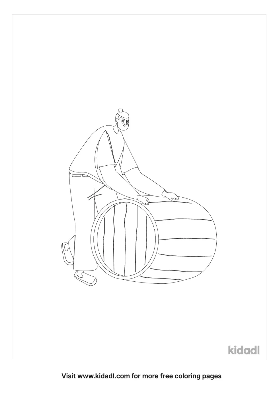 Barrel Rolling Coloring Page