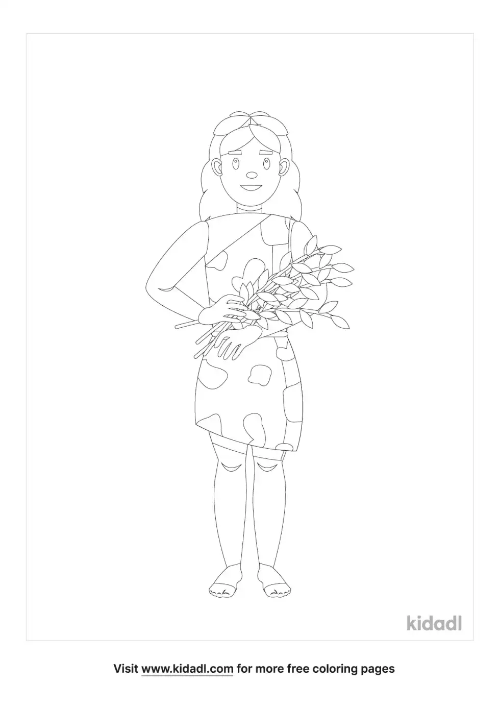 Cave Woman Coloring Page