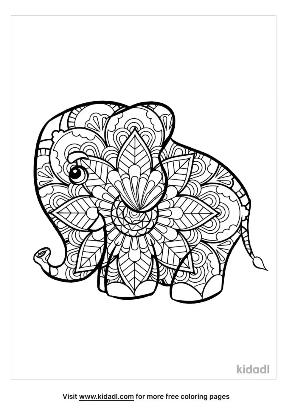 Elephant Mandala Coloring Page