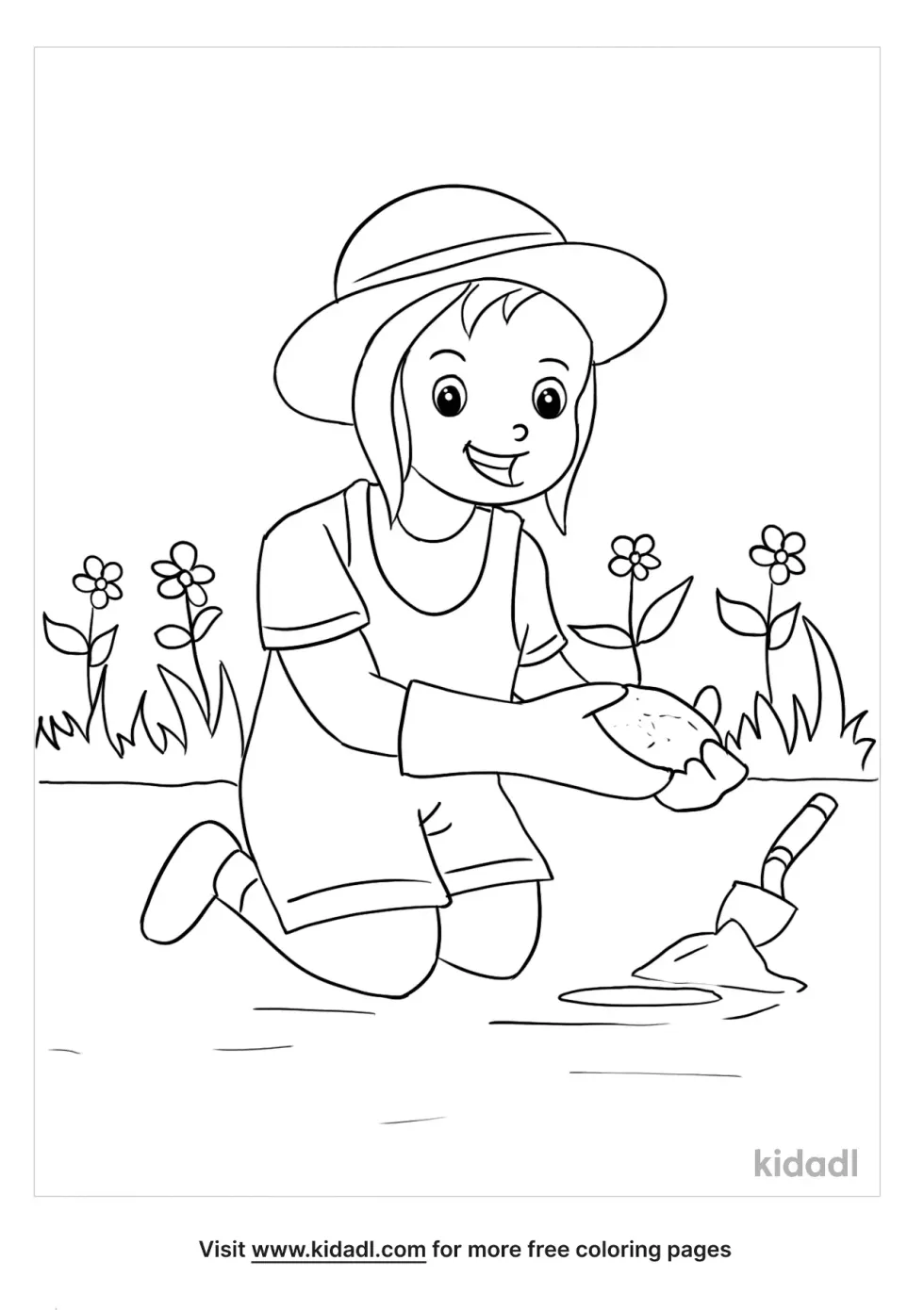 Planting A Garden Coloring Page