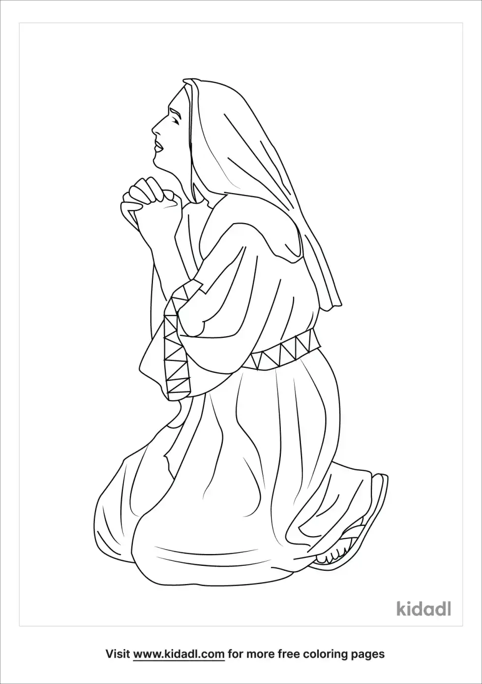 Hannah Praying Coloring Page