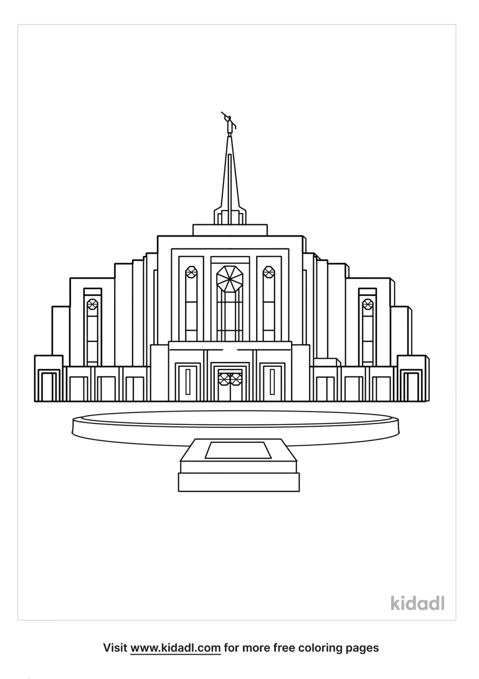 Gilbert Arizona Temple Coloring Page