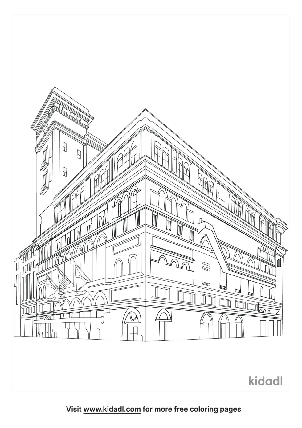 Carnegie Hall Coloring Page