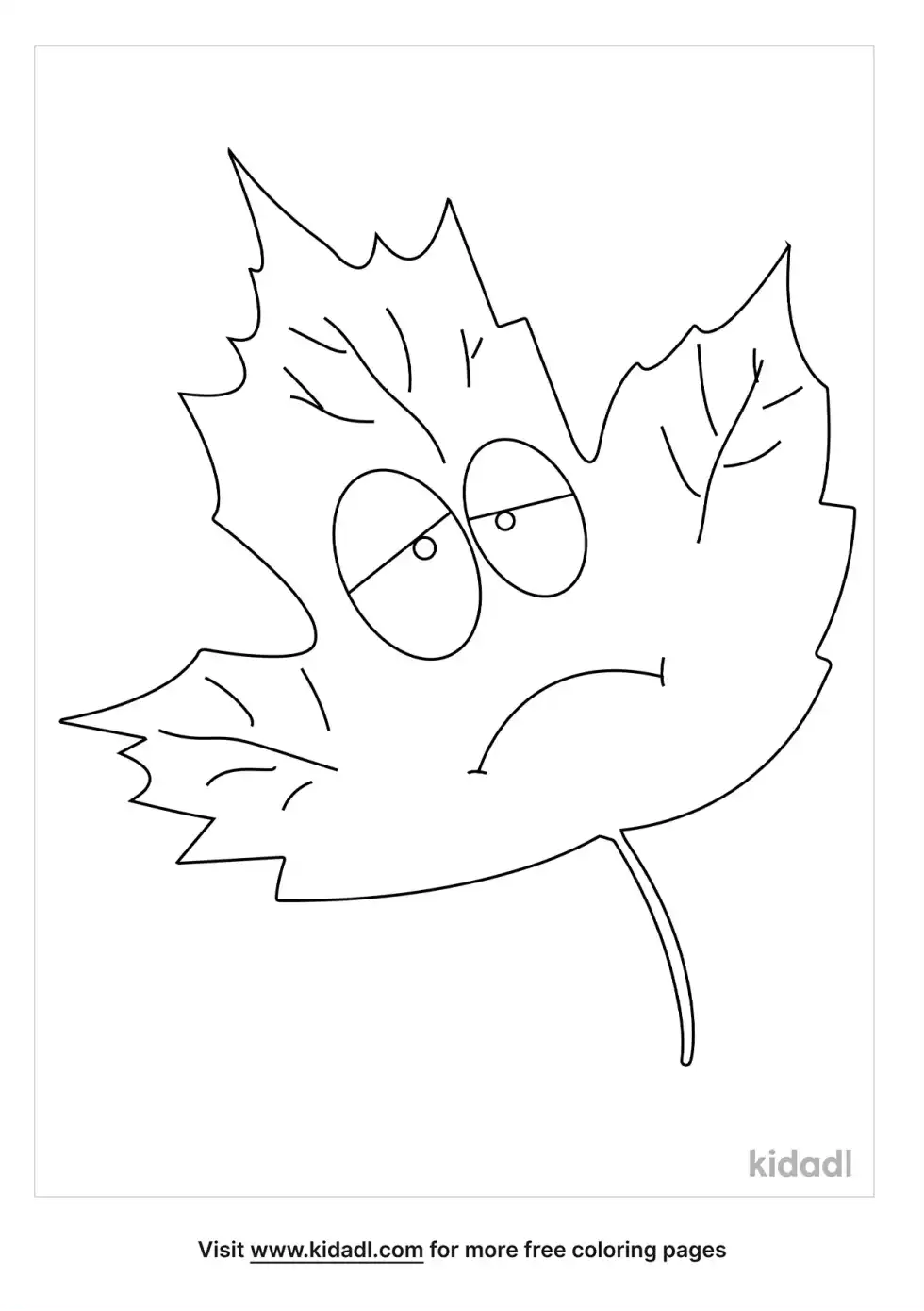 Sad Leaf Coloring Page