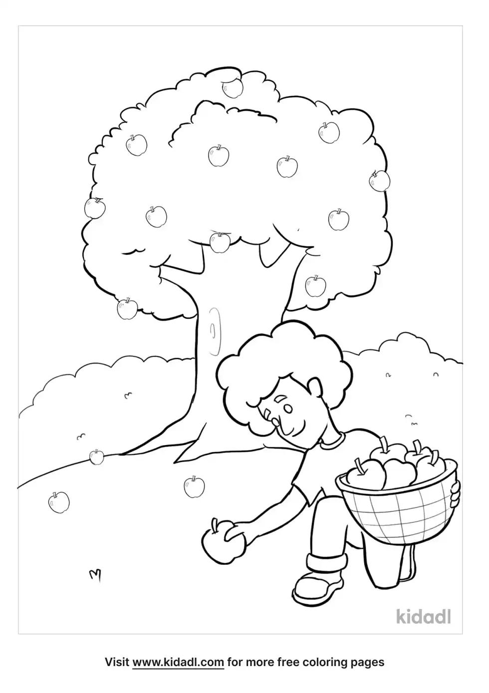 Picking Apples Coloring Page