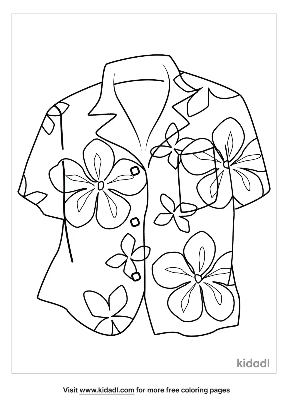 Men's Hawaiian Shirt Coloring Page