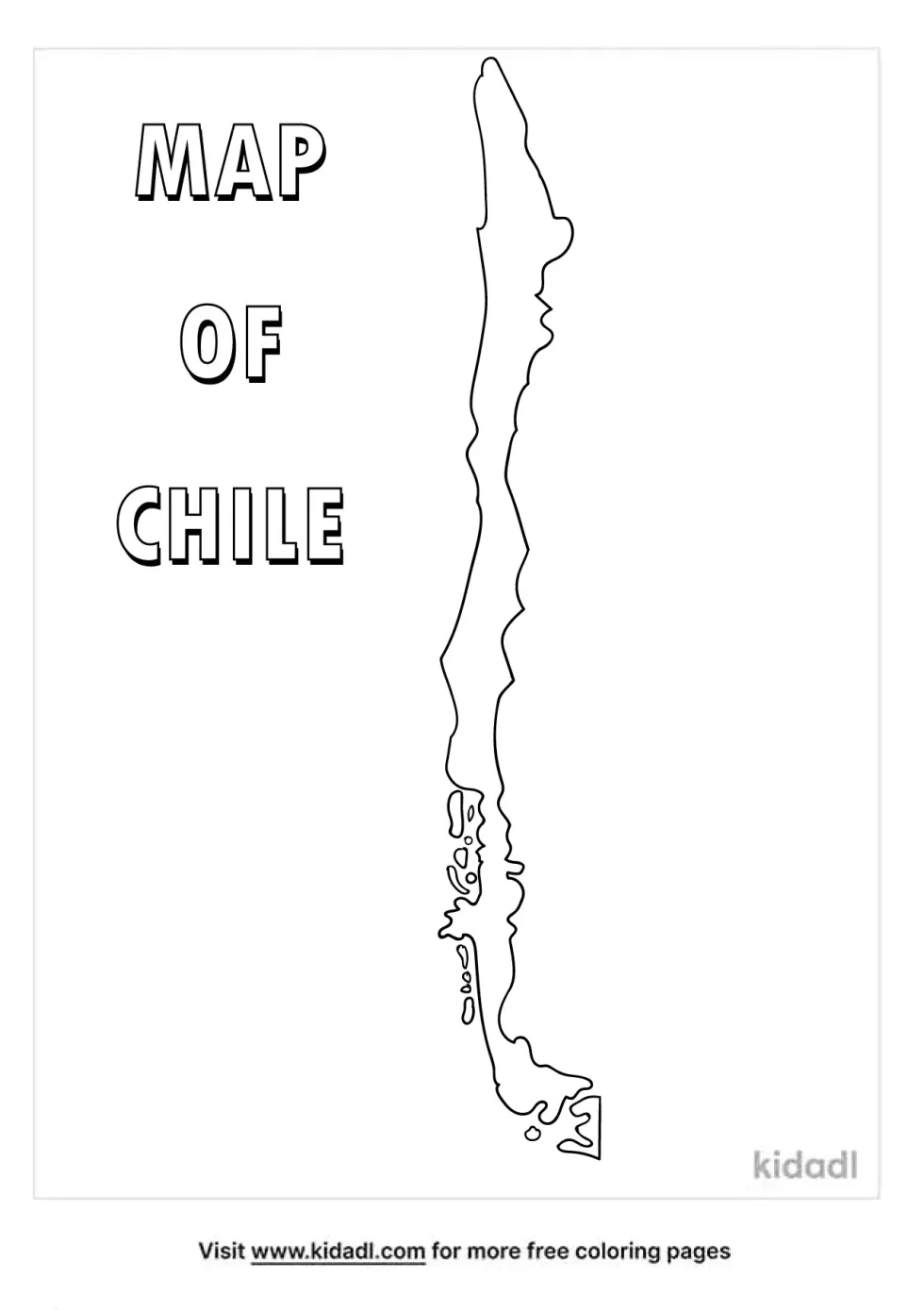 Map Of Chile Coloring Page