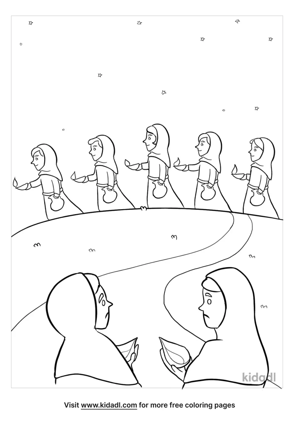 Parable Of The Ten Virgins Coloring Page