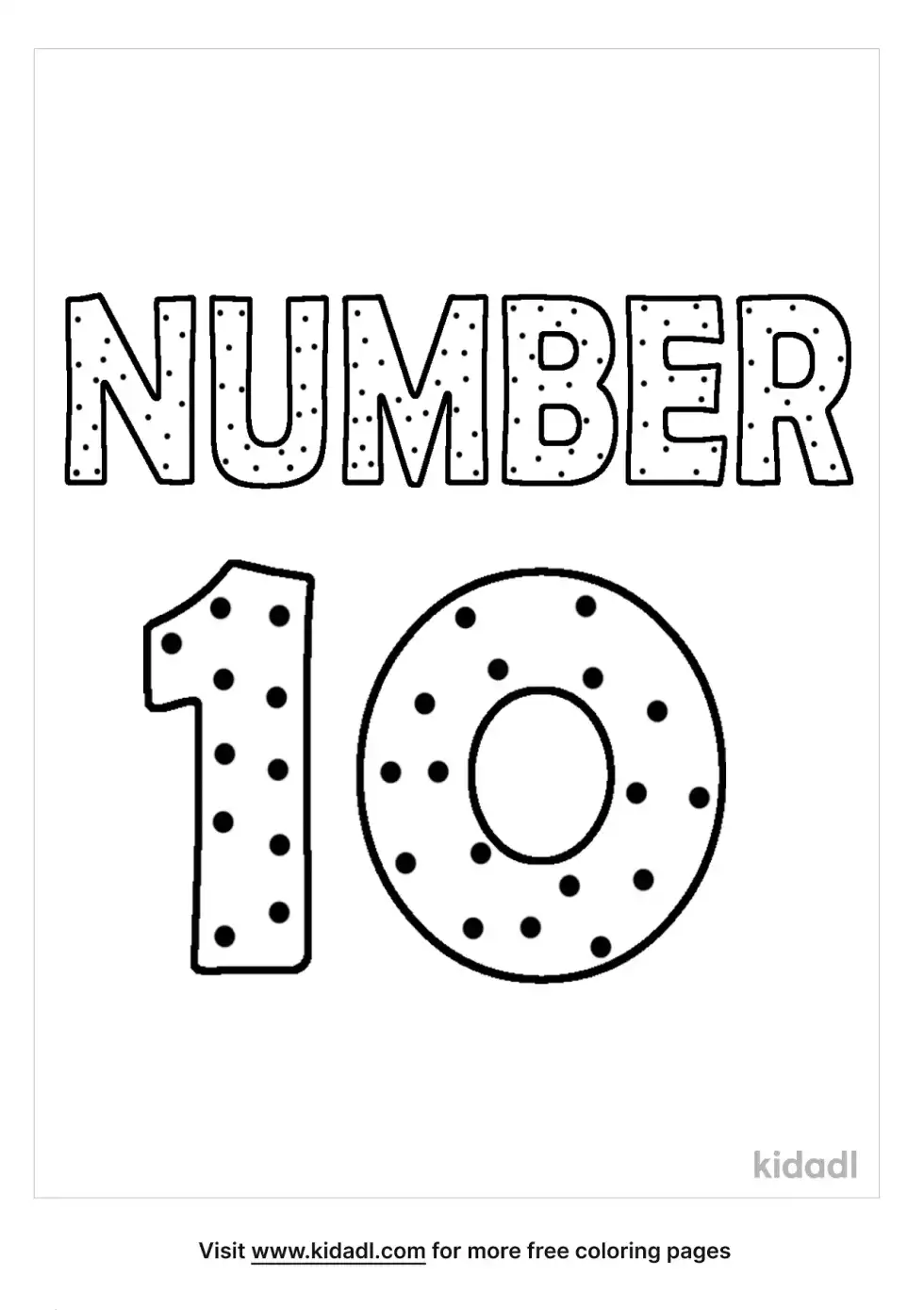Number 10 Coloring Page