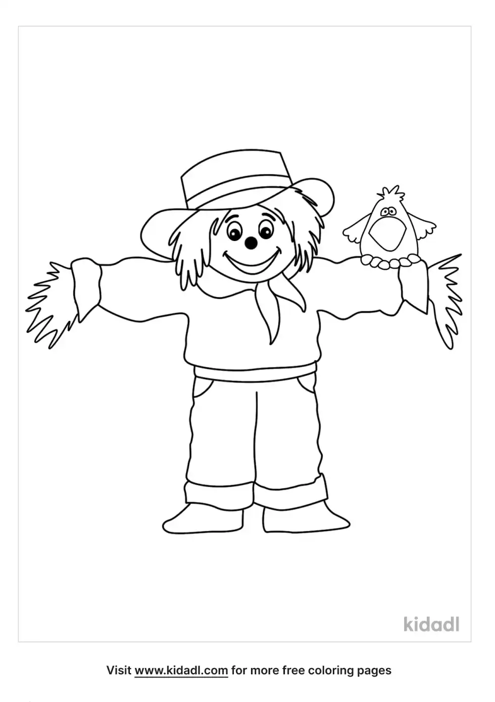Cute Scarecrow Coloring Page