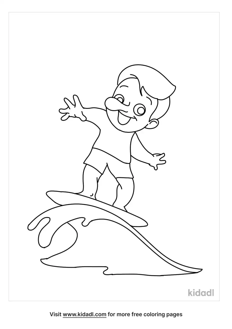 Surfing Coloring Page