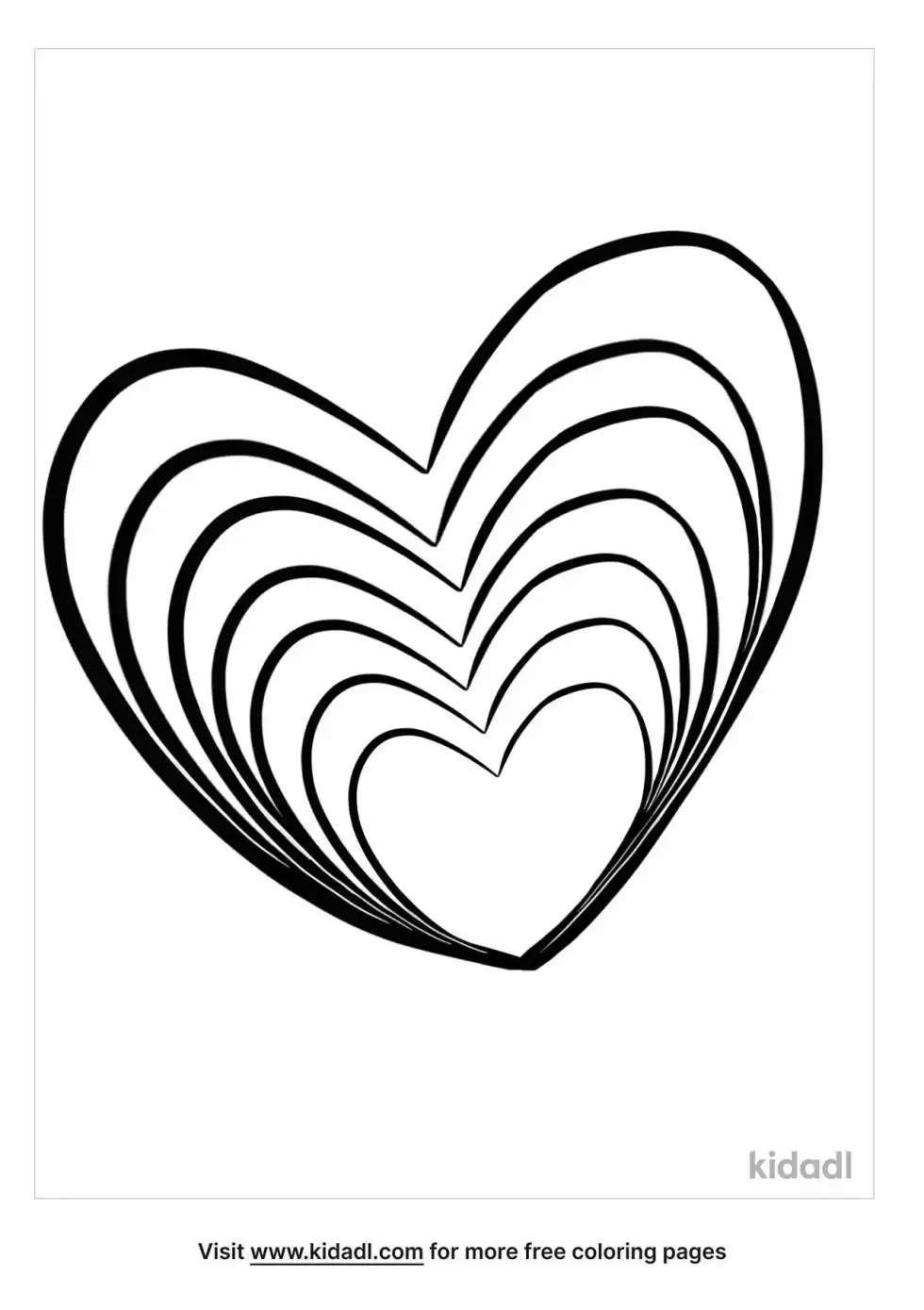 Rainbow Heart Coloring Page