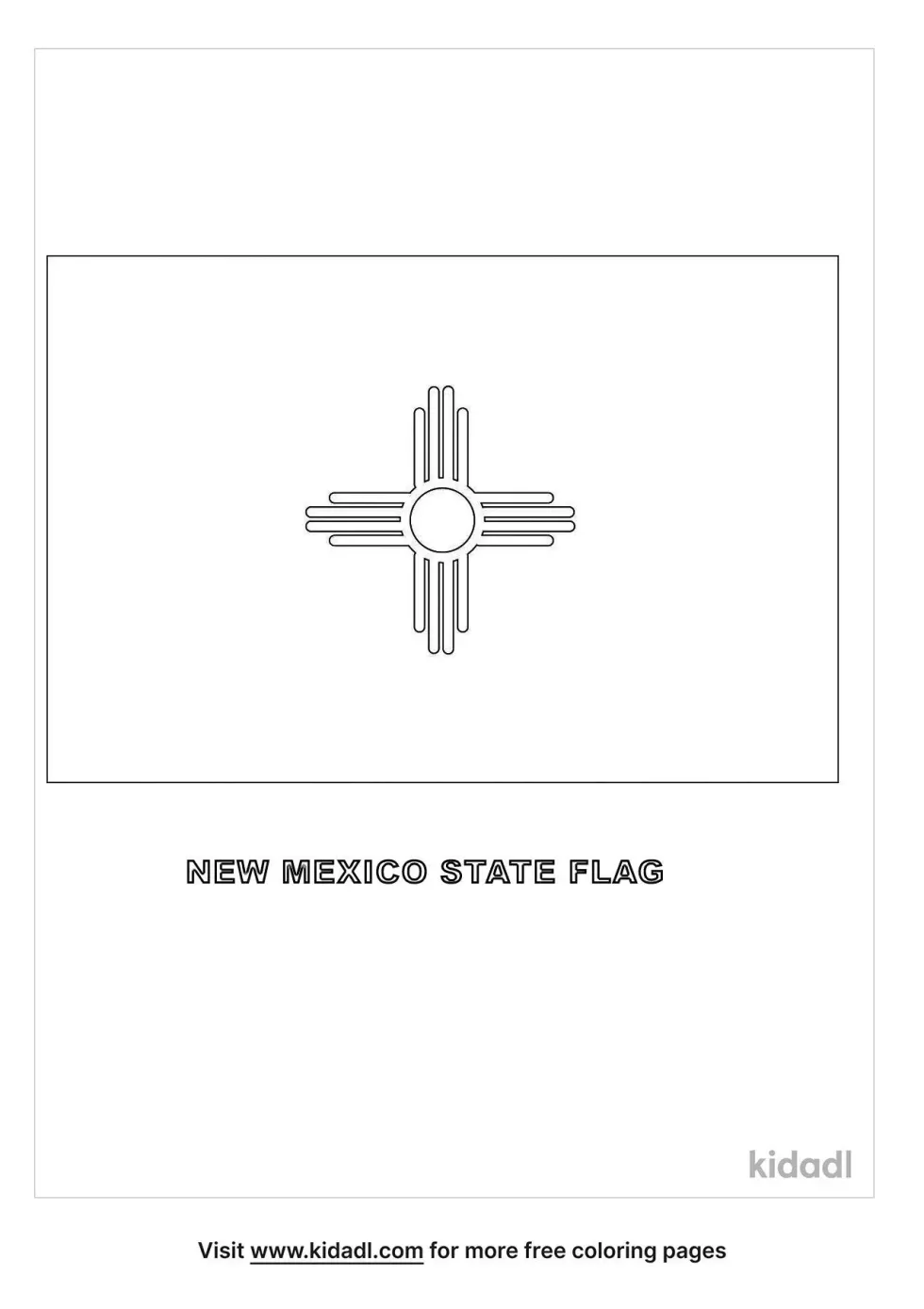 New Mexico State Flag Coloring Page