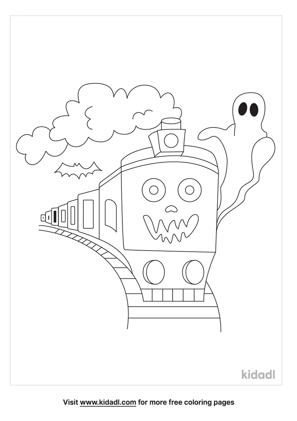 Ghost Train Coloring Page | Kidadl