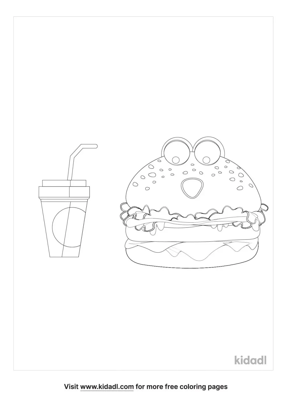 Cheeseburger Coloring Page