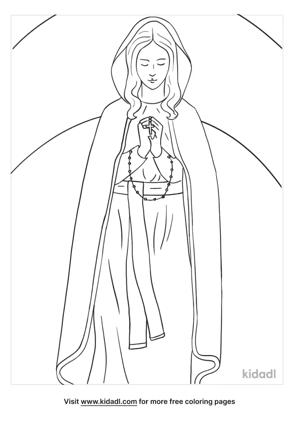 Our Lady Of Lourdes Coloring Page