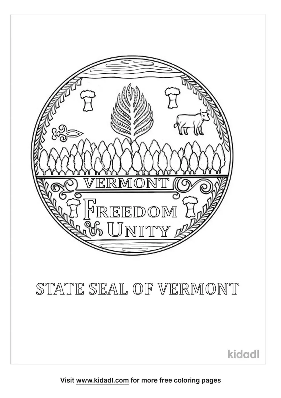 State Seal Of Vermont Coloring Page