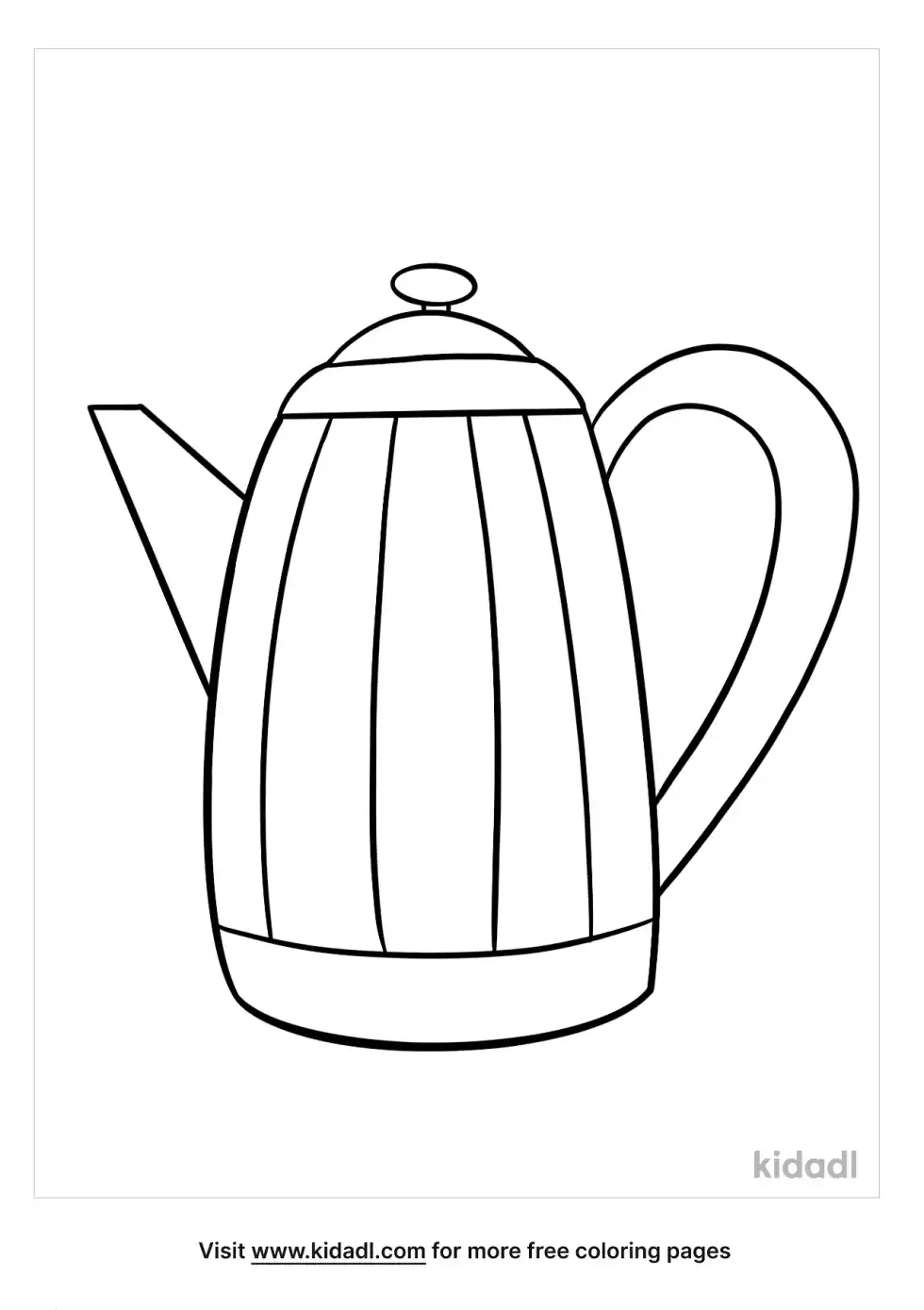 Coffee Pot Coloring Page