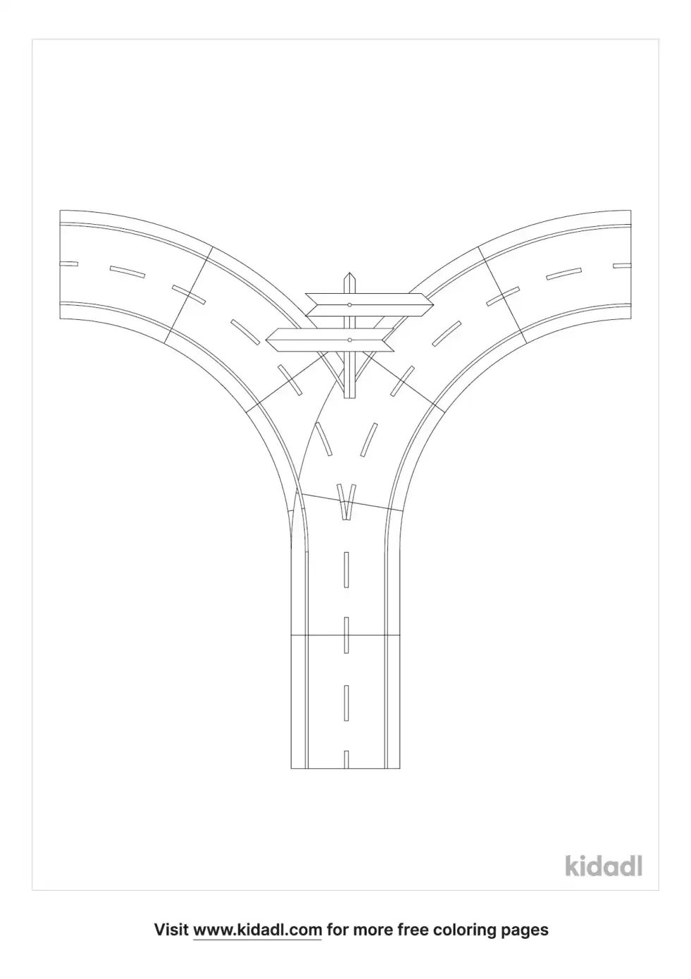 Fork In The Road Coloring Page