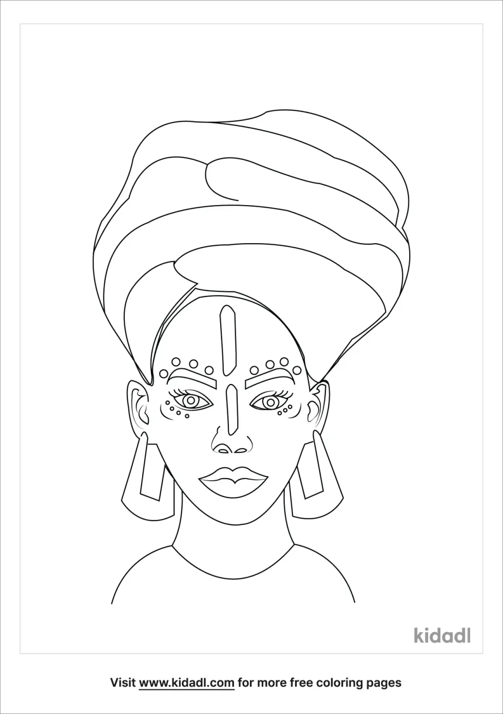 African Queen Coloring Page