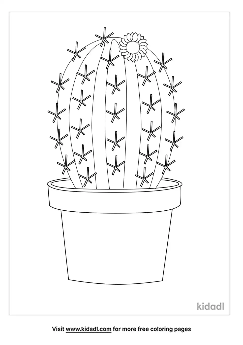 Barrel Cactus Coloring Page