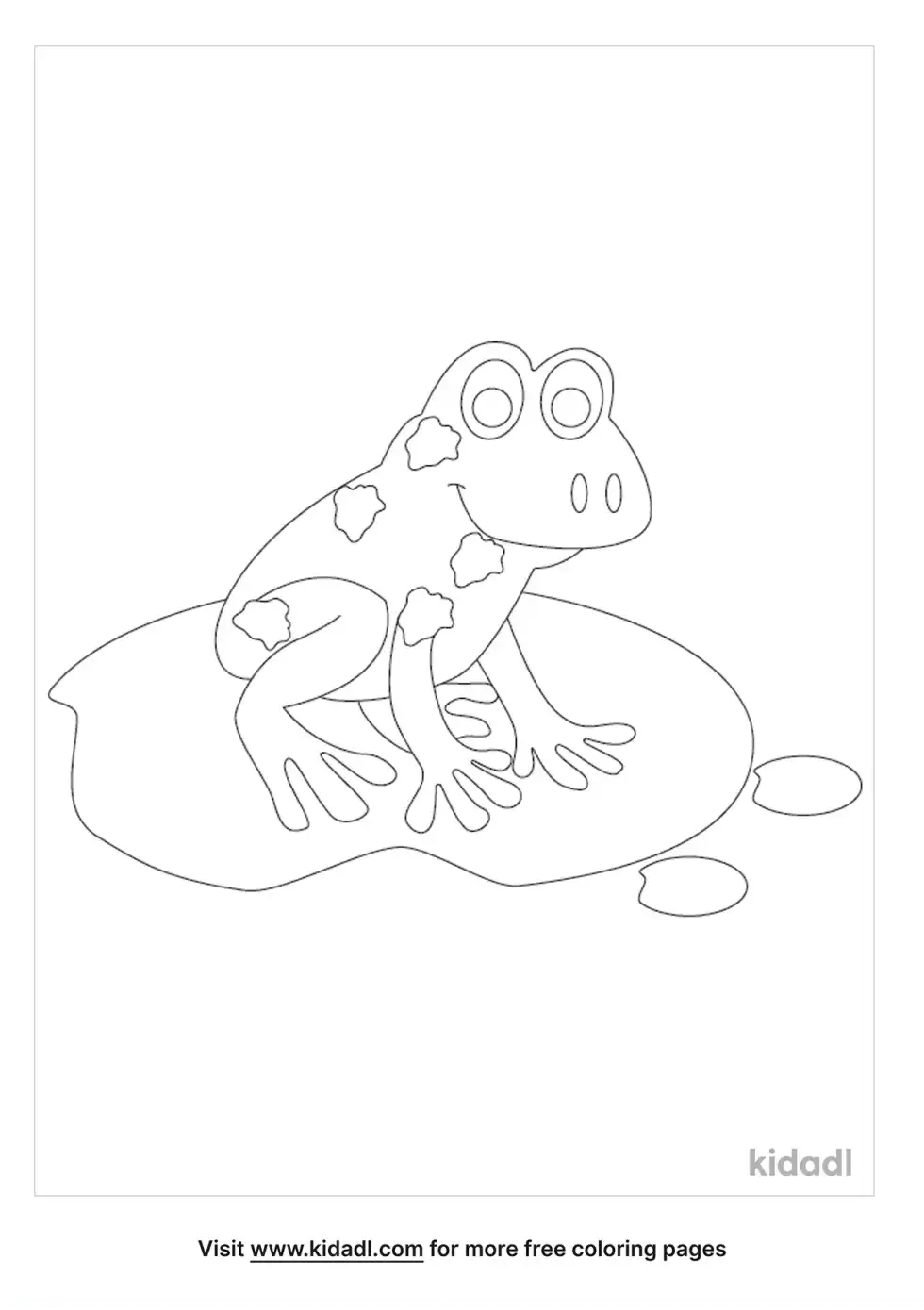 Frog On Lily Pad Coloring Page