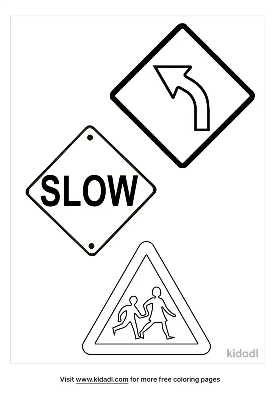 Road Sign Coloring Page