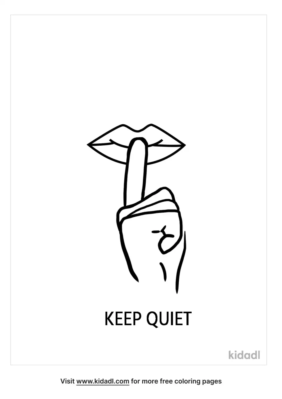Keep Quiet Coloring Page