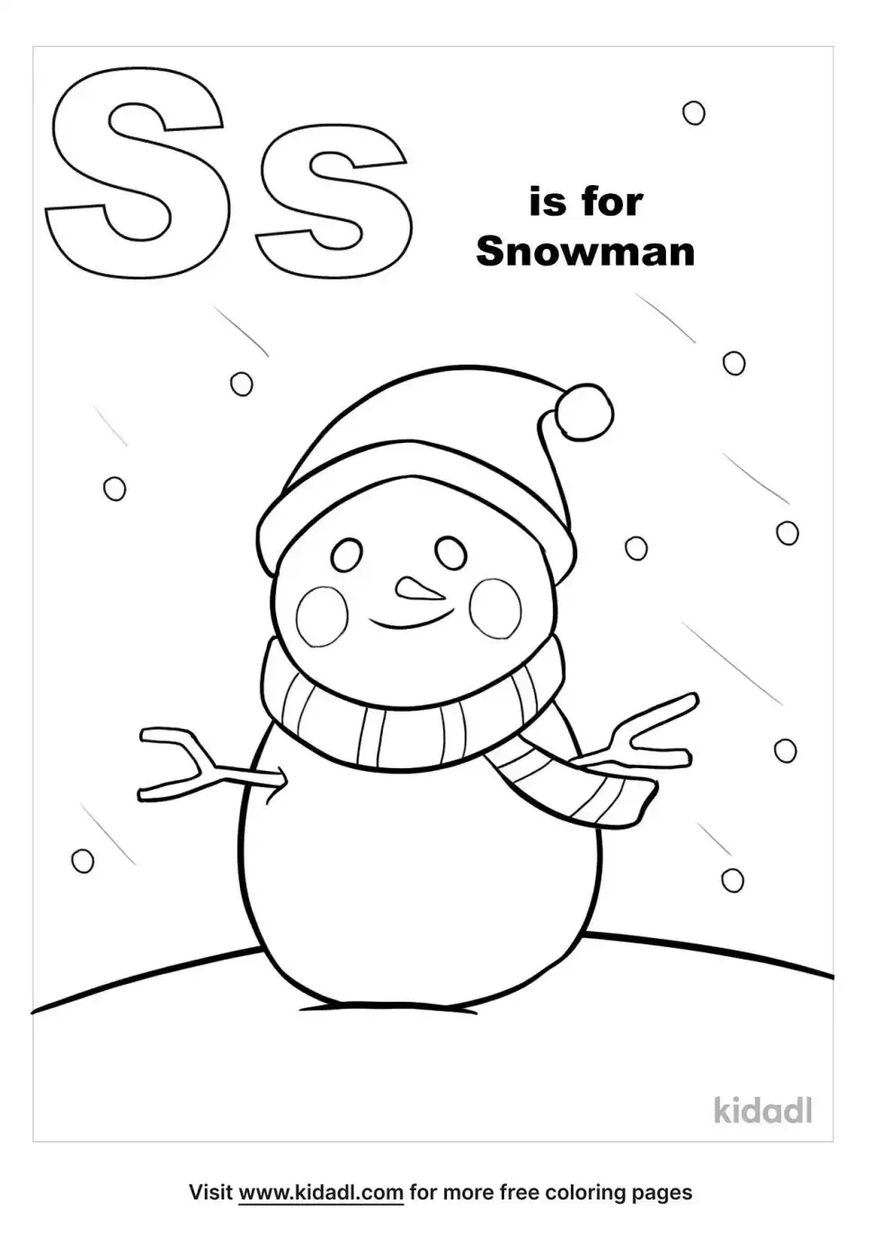 S Is For Snowman Coloring Page