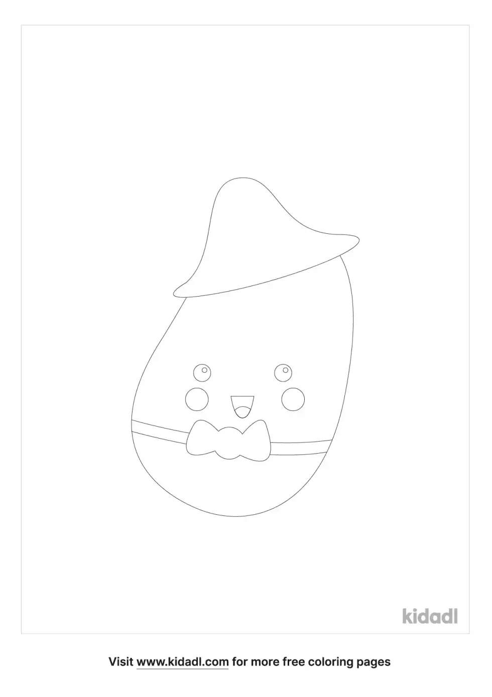 Kawaii Potato Coloring Page