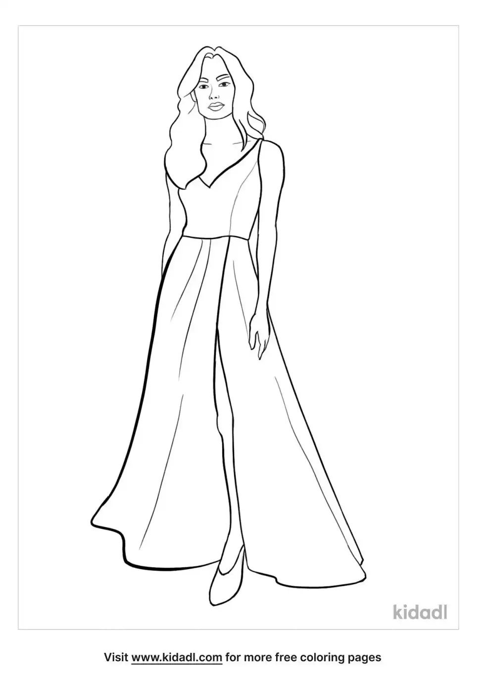 Prom Dress Coloring Page