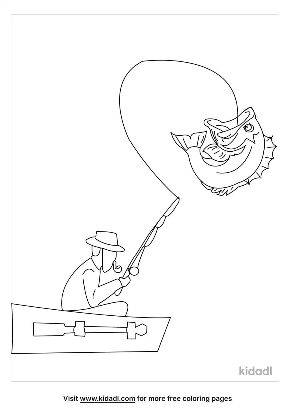 Bass Fishing Coloring Page