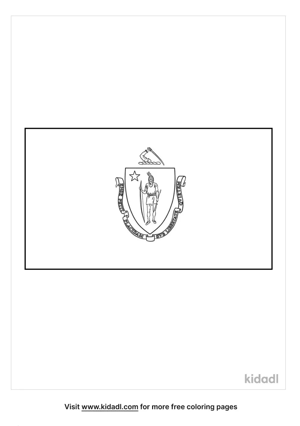 Massachusetts State Flag Coloring Page