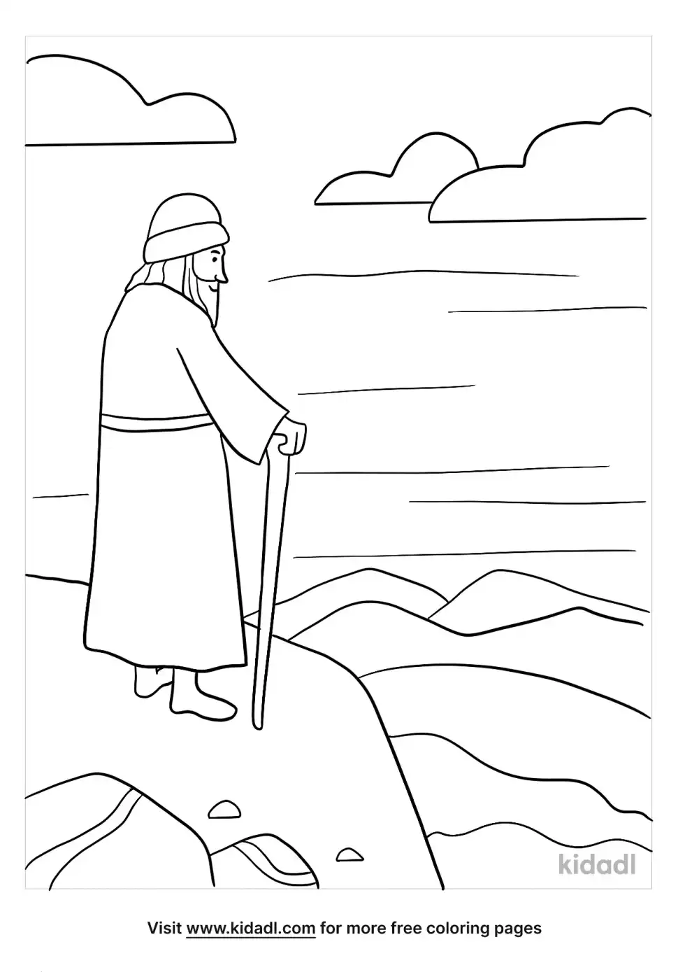 Moses Views The Promised Land Coloring Page