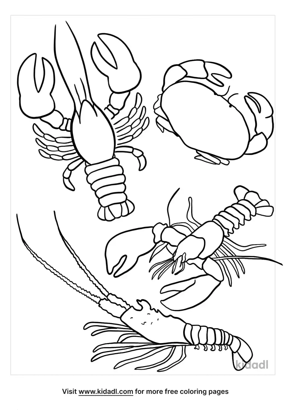 Crustaceans Coloring Page