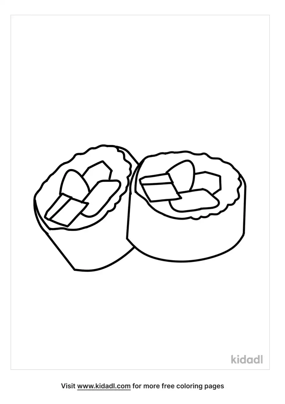 Sushi Coloring Page