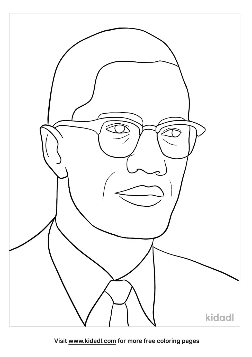Malcolm X Coloring Page