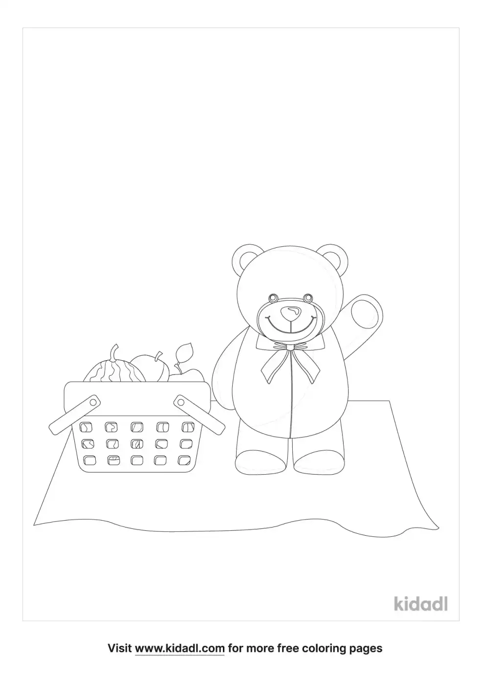 Teddy Bears' Picnic Coloring Page