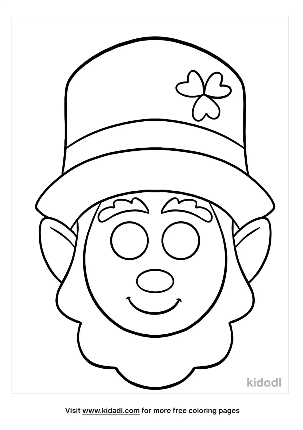 Leprechaun Mask Coloring Page