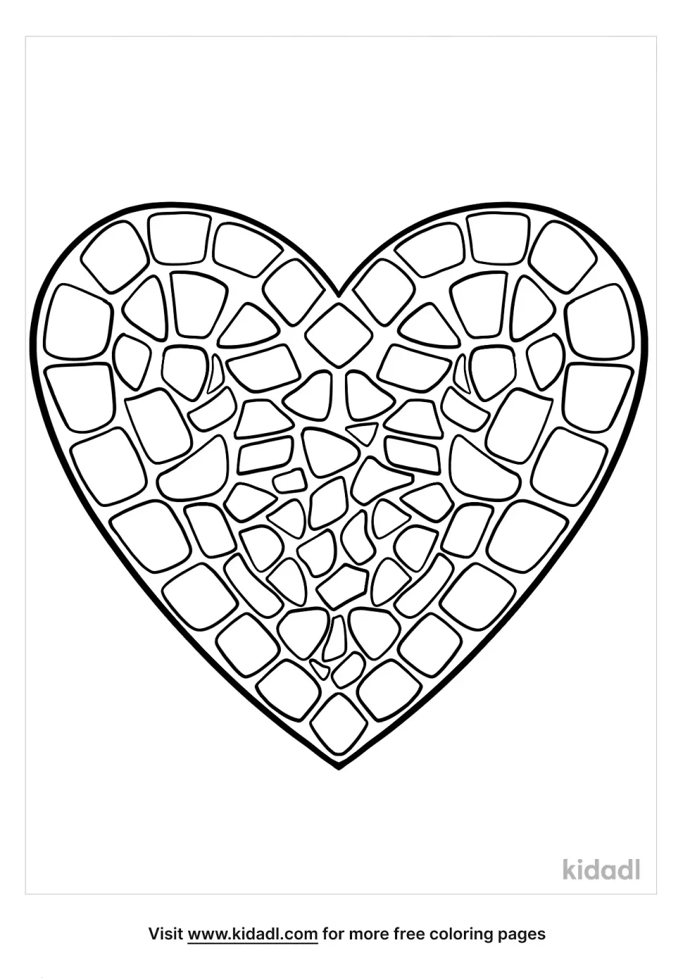 Mosaic Heart Coloring Page