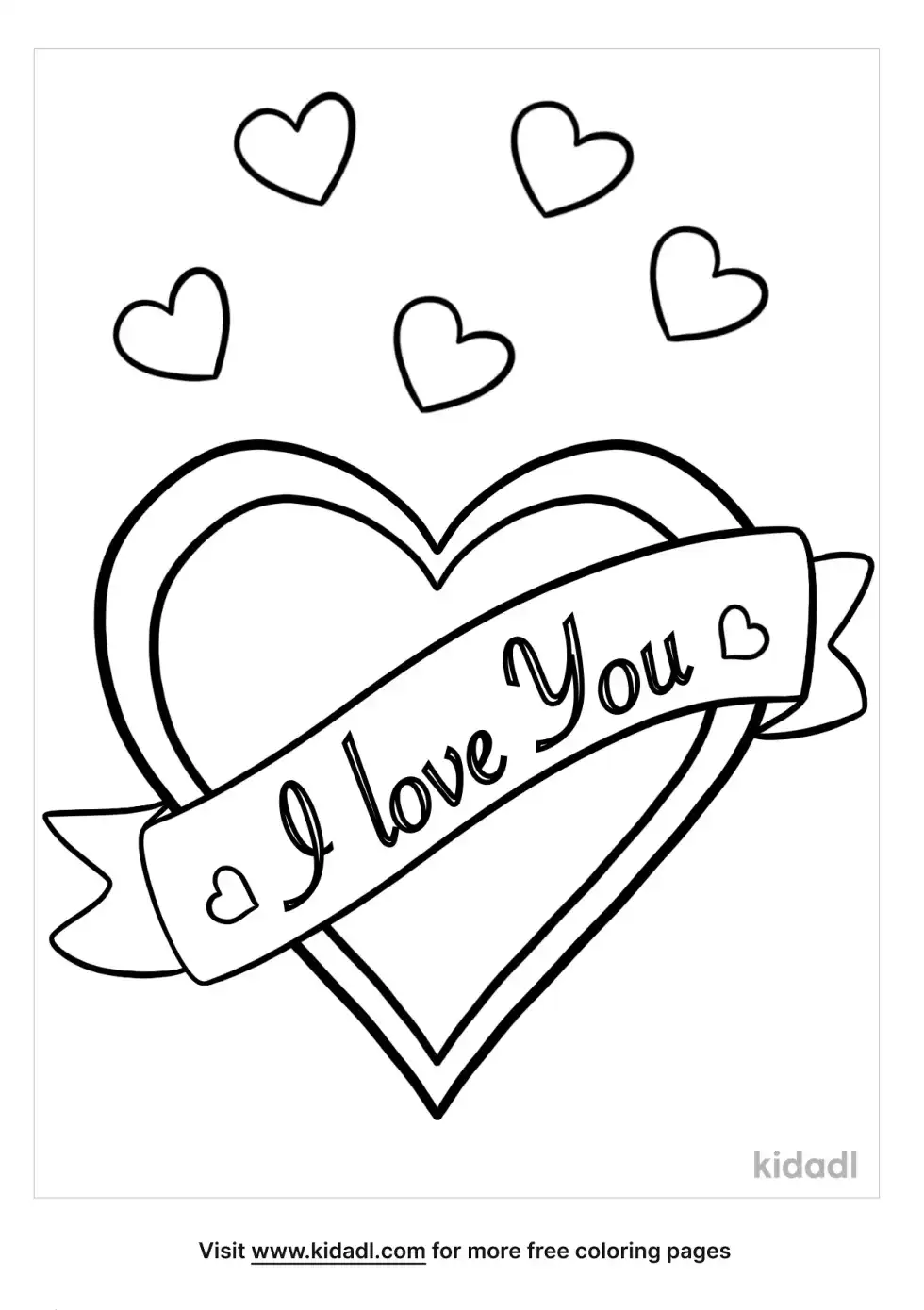 Hearts And I Love You Coloring Page