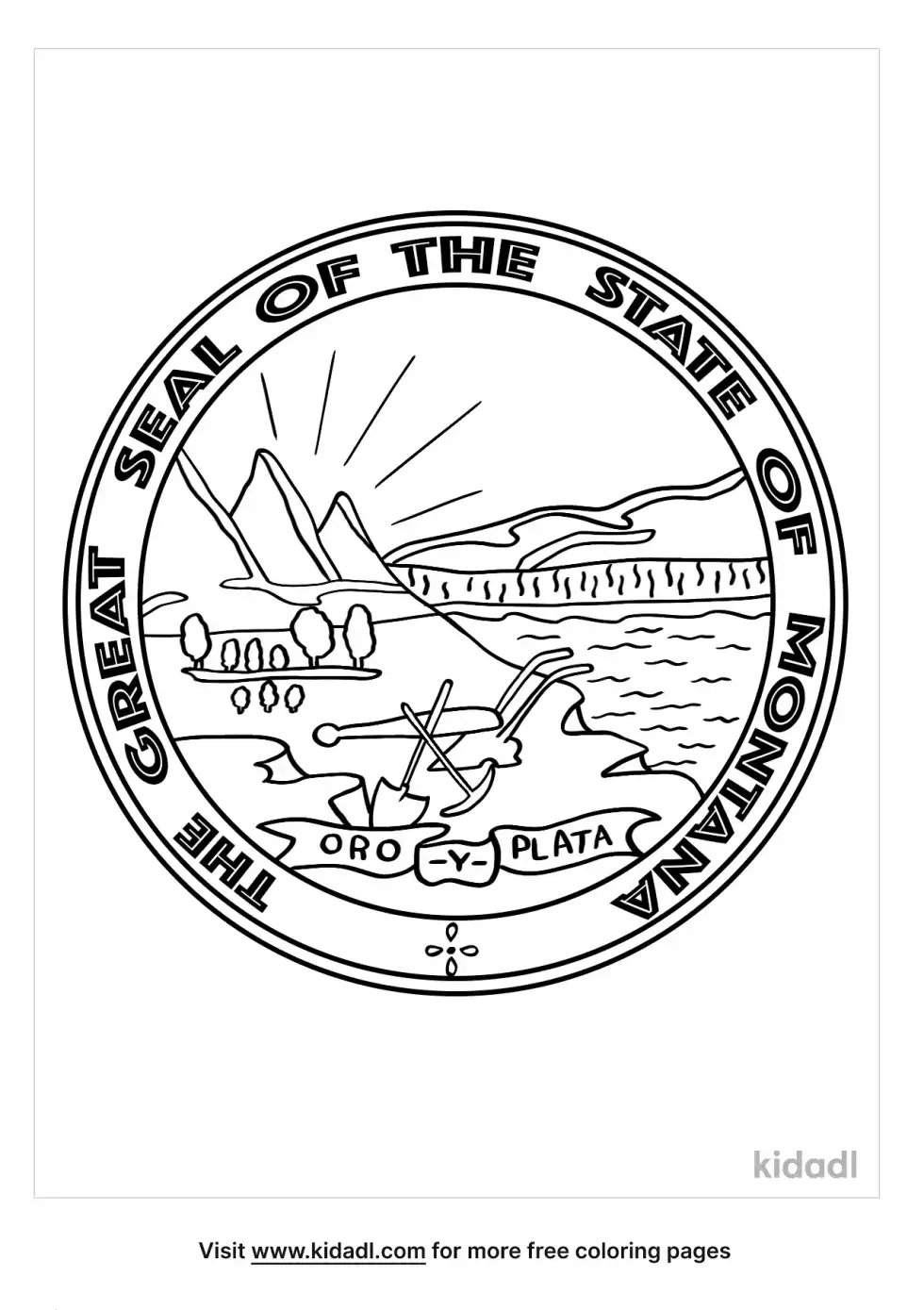 Montana State Seal Coloring Page