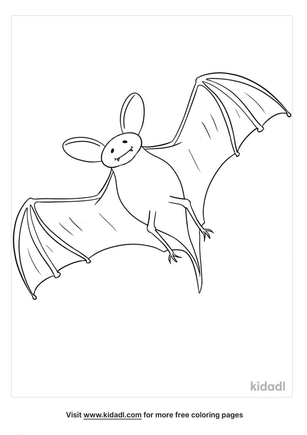 Flying Bat Outline Coloring Page